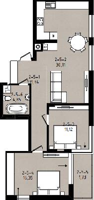 2-комнатная 75.5 м² в ЖК на ул. Мечникова, 39а, 39б от 31 650 грн/м², Львов