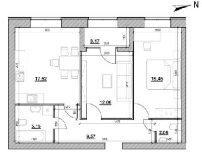 2-комнатная 65.01 м² в ЖК Компаньон от 20 612 грн/м², с. Сокольники