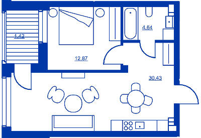 1-комнатная 49.36 м² в ЖК RYBALSKY от 59 800 грн/м², Киев