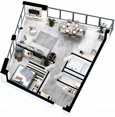 2-комнатная 65.93 м² в ЖК RYBALSKY от 60 617 грн/м², Киев