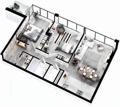 3-комнатная 82.02 м² в ЖК RYBALSKY от 61 941 грн/м², Киев
