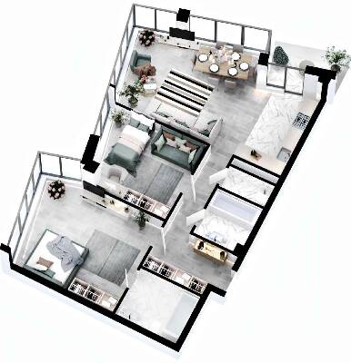 3-комнатная 97.64 м² в ЖК RYBALSKY от 61 941 грн/м², Киев