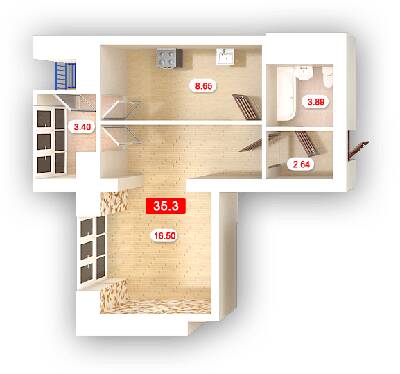 1-кімнатна 35.3 м² в ЖК Гранд Парк від 14 500 грн/м², Миколаїв