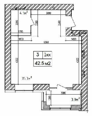 1-комнатная 42.5 м² в ЖК Аржанова от 20 000 грн/м², Днепр