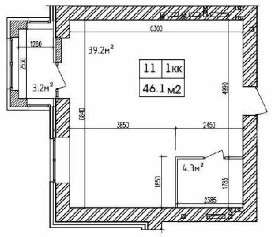 1-комнатная 46.1 м² в ЖК Аржанова от 20 000 грн/м², Днепр
