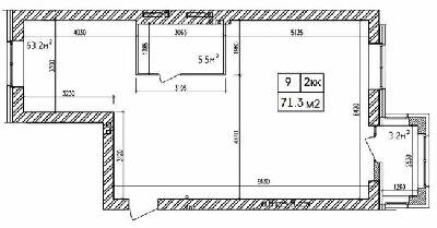 2-комнатная 71.3 м² в ЖК Аржанова от 17 500 грн/м², Днепр