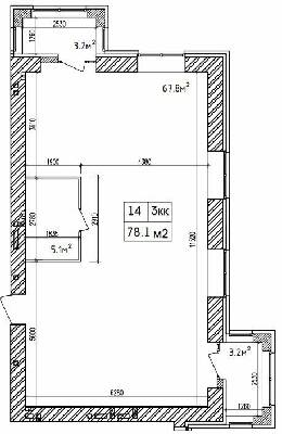 3-комнатная 78.1 м² в ЖК Аржанова от 17 500 грн/м², Днепр