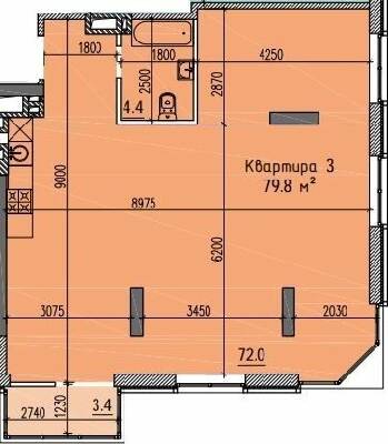3-кімнатна 79.8 м² в ЖК River Hall від 25 100 грн/м², Запоріжжя