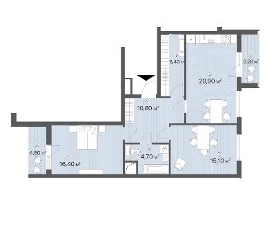 3-кімнатна 84.84 м² в ЖК Лебединий від 31 050 грн/м², Київ
