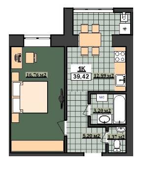 1-кімнатна 39.42 м² в ЖК Гетьманський від 14 200 грн/м², Івано-Франківськ