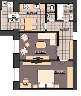 2-кімнатна 54.18 м² в ЖК Гетьманський від 12 500 грн/м², Івано-Франківськ