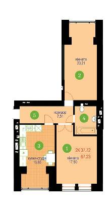 2-кімнатна 67.23 м² в ЖК Затишний від 13 200 грн/м², Івано-Франківськ