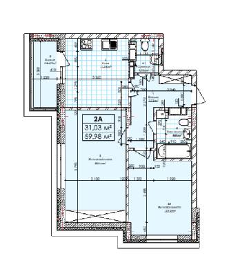 2-кімнатна 59.98 м² в ЖК Бережанський від 29 000 грн/м², Київ