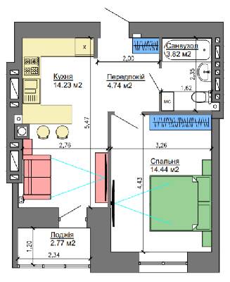 1-комнатная 38.61 м² в ЖК NIKOSTAR Comfort+ от 18 150 грн/м², Николаев