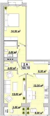 2-комнатная 60.1 м² в ЖР Княгинин от 13 500 грн/м², Ивано-Франковск