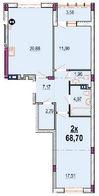 2-комнатная 68.7 м² в ЖК Родинний маєток от 25 500 грн/м², Винница