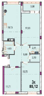 3-комнатная 85.12 м² в ЖК Родинний маєток от 25 500 грн/м², Винница
