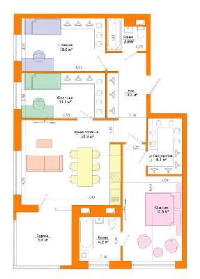 3-кімнатна 94.6 м² в ЖК Legenda від 26 100 грн/м², Запоріжжя