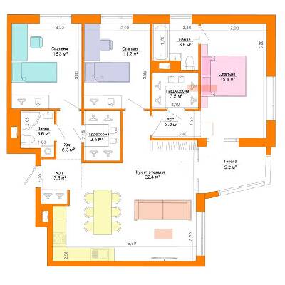 3-кімнатна 102.7 м² в ЖК Legenda від 27 000 грн/м², Запоріжжя