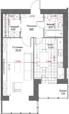 1-кімнатна 58 м² в ЖК Oasis від 19 800 грн/м², м. Кременчук