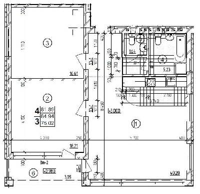 3-комнатная 84.94 м² в ЖК на бул. Автокразовский, 65 от 24 400 грн/м², г. Кременчуг