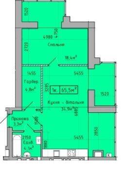 1-комнатная 65.5 м² в ЖК Центральный от 17 000 грн/м², г. Кременчуг