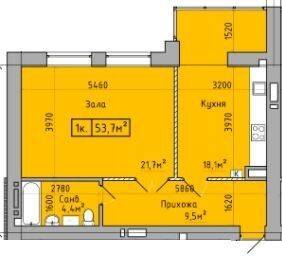 1-комнатная 53.7 м² в ЖК Центральный от 15 000 грн/м², г. Кременчуг