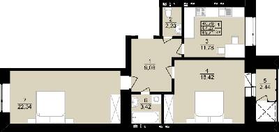 2-кімнатна 69.71 м² в ЖК Затишний двір від 15 000 грн/м², Тернопіль