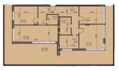 3-кімнатна 126.22 м² в ЖК Crystal від 19 150 грн/м², Ужгород