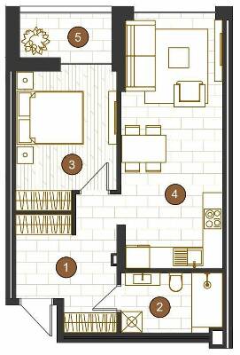 1-кімнатна 51.91 м² в ЖК Royal Residence від 27 750 грн/м², Харків