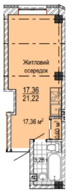 1-кімнатна 21.22 м² в ЖК НАДІЯ від 21 700 грн/м², Харків