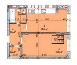 1-комнатная 42.37 м² в ЖК Свобода от 15 000 грн/м², Хмельницкий