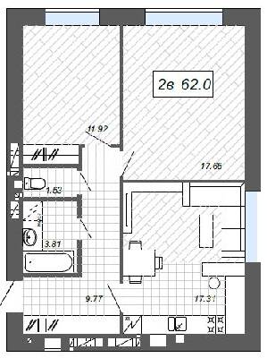 2-комнатная 62 м² в ЖК Новые Метры п27 от 25 000 грн/м², г. Ирпень