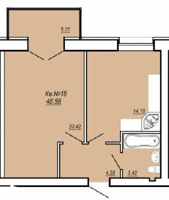 1-комнатная 46.88 м² в ЖК Уютный от 15 700 грн/м², г. Умань