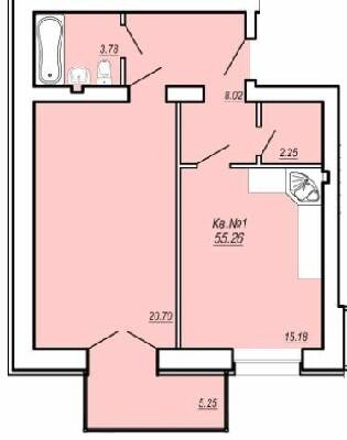 1-комнатная 55.26 м² в ЖК Уютный от 17 600 грн/м², г. Умань