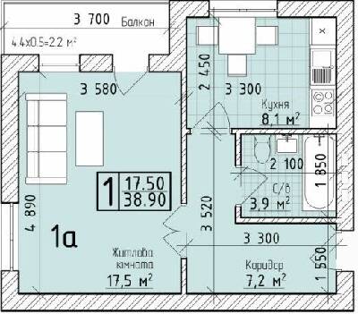 1-комнатная 38.9 м² в ЖК VIVA-CHERNIVTSI от застройщика, Черновцы