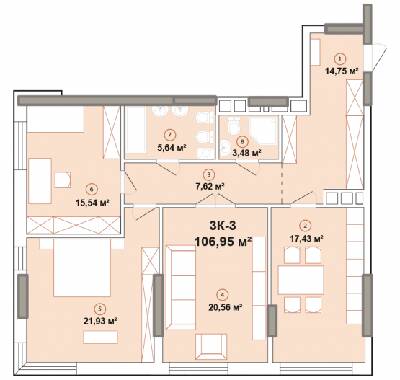 3-кімнатна 106.88 м² в ЖК Edelweiss House від 53 192 грн/м², Київ