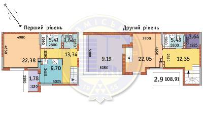 Двухуровневая 108.91 м² в ЖК Академ Парк от 25 405 грн/м², Киев