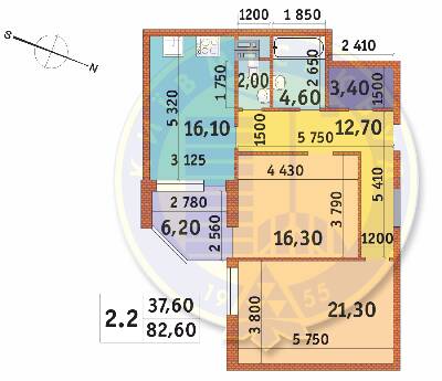 2-кімнатна 82.6 м² в ЖК Шевченківський від 47 000 грн/м², Київ