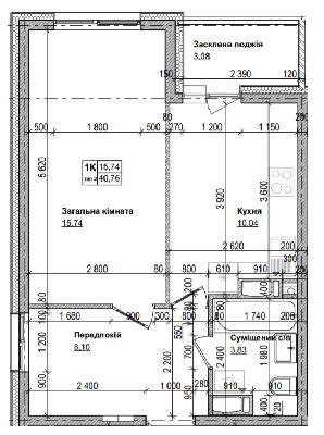 1-кімнатна 40.76 м² в ЖК Антант на Озерній від 23 200 грн/м², с. Новосілки