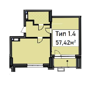 1-кімнатна 57.42 м² в ЖК CRYSTAL RESIDENCE від 64 500 грн/м², Київ