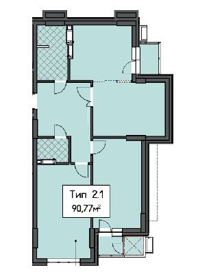 2-кімнатна 90.77 м² в ЖК CRYSTAL RESIDENCE від 49 300 грн/м², Київ