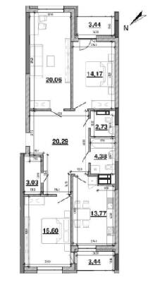 3-комнатная 101.91 м² в ЖК Львовская Площадь от 50 368 грн/м², Киев