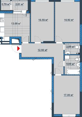 3-кімнатна 86.93 м² в ЖК Причал 8 від 21 950 грн/м², Київ