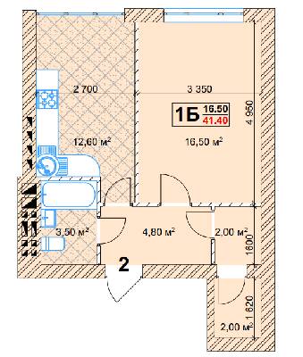 1-комнатная 41.4 м² в КД Марсель от застройщика, Киев