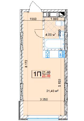 Смарт 25.4 м² в ЖК Квітень від 18 500 грн/м², Київ