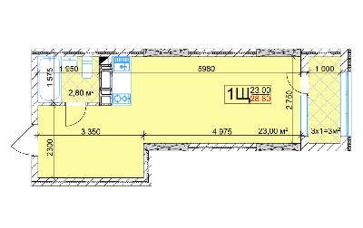Смарт 28.8 м² в ЖК Квітень від 25 000 грн/м², Київ