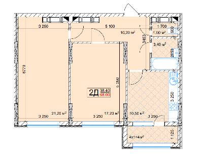 2-кімнатна 68.2 м² в ЖК Квітень від 24 000 грн/м², Київ
