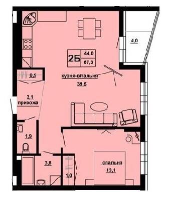 2-кімнатна 67.3 м² в ЖК Домініканський від 22 550 грн/м², Тернопіль