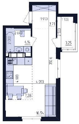Смарт 35.32 м² в ЖК Современный квартал от 30 000 грн/м², Киев